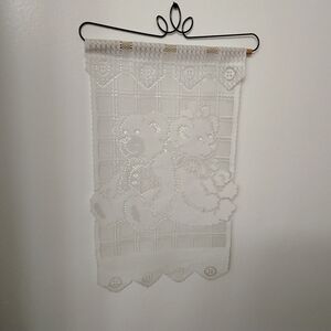 White Lace Teddy Bear Wall Hanging